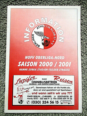 Berliner AK 07 - BFC Dynamo Berlin  2000 - 2001 Oberliga Nord