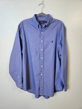 Ralph Lauren blue label. Blue, classic fit dress shirt. Size 17.5