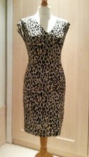 Ladies, H & M, Fully lined, Animal Print Stretch dress. Size 10