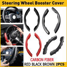 2X Carbon Fiber Universal Car Steering Wheel Booster Cover NonSlip Accessory EOA