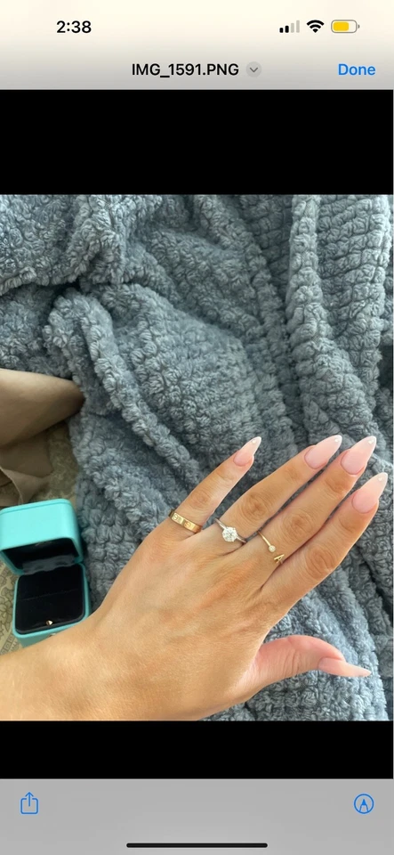 Anillo TIFFANY & CO Diamante Redondo 1.02 VVS2 quilates I Platino Oro Banda Foto 4 de 4