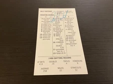 STRAT-O-MATIC Signed 1986 Houston Billy Hatcher