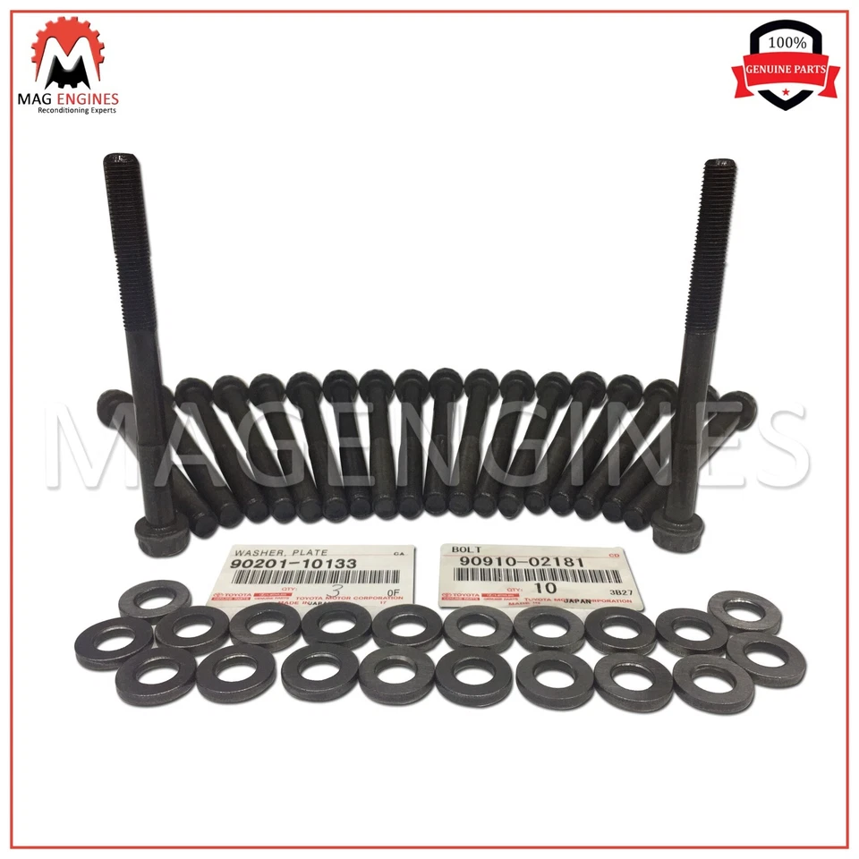 90910-02181 GENUINE OEM HEAD BOLTS WITH WASHER PLATE 2UZ-FE FOR 4RUNNER SEQUOIA - Image 3 of 3