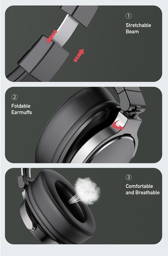 AWEI A710BL Wireless Over-Ear Foldable Headphone with Active Noise Cancellation - Photo 5 sur 10