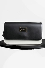 St John Knits Leather Cross Body Bag Black/ White New With Tags Msrp $700