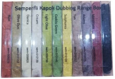 Kapok Dry Fly Dubbing Full Selection Dispenser.. - COMBINED SHIPPING IN CART