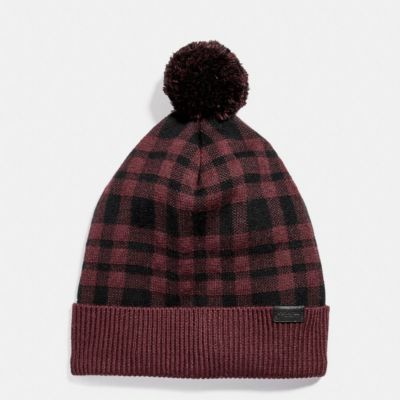 Coach Brown and Red Pom-Pom Beanie Coach Brown and Red Pom-Pom Beanie main image 2