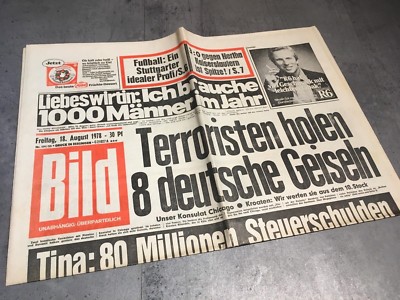 BILDzeitung 18.08.1978 August 18.8.1978  Geschenk 41. 42. 43. 44. Geburtstag  