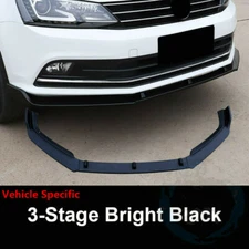 Front Bumper Lower Spoiler Lip Splitter Painted Black Fit For VW Jetta mk6 15-18