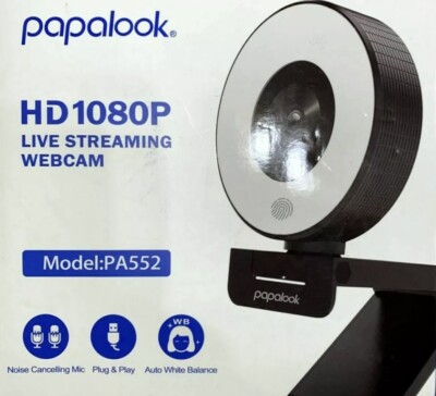 Webcam Live Streaming Webcam Studio-Like Ring Light Papalook PA552 HD 1080P