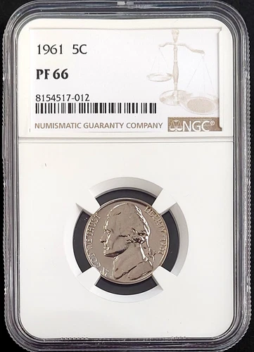 1961 Proof Jefferson Nickel certified PF 66 by NGC!