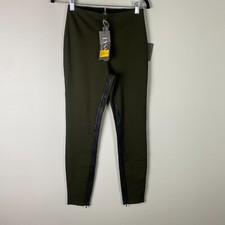 Lysse Olive Novelty Saddle Snakeskin Stripe Ponte Leggings Womens Small