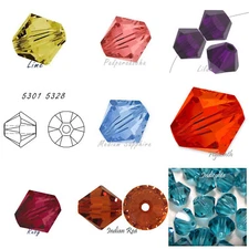 48 pcs 5MM  #5301 #5328 Swarovski Crystal Xilion Bicone Beads, pick colors