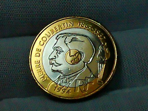Awesome 1994 French 100th Anniversary International Olympic Committee 20 Francs - Picture 5 of 8