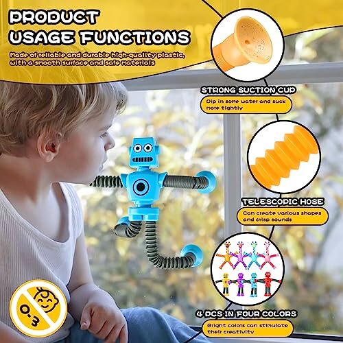 Autismus sensorisches Spielzeug für Kinder Jungen ab 4 5 6 7 8 9 10 (4 Stück), Roboter - Bild 4 von 7