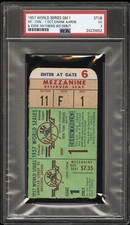 HANK AARON & EDDIE MATHEWS WORLD SERIES DEBUTS GAME 1 1957 TICKET🎟10/2🔥PSA  3