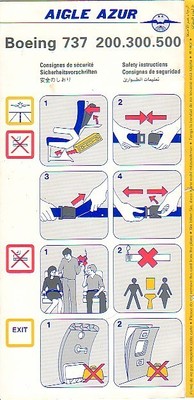Safety Card Aigle Azur B737 200 300 500 (S2937)