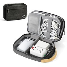 Travelkin Cord Organizer Travel, Electronic Organizer Travel Case, Medium Black