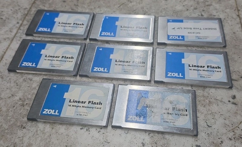 Lot of (8) 8000-0167 Zoll Linear Flash 16 Mbyte Memory Cards - Clean & Tested!