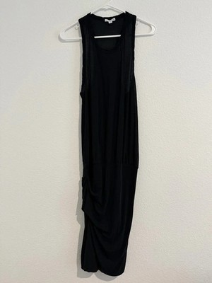 James Perse Black Sleeveless Ruched RacerBack Dress Size 3
