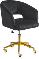 Nrizc Velvet Office Desk Chair, Upholstered Home Office Desk Chairs with Adjusta
