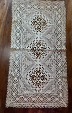 ANTIQUE LACE - TABLE RUNNER, needle lace, bobbin lace, net lace, circa 1900