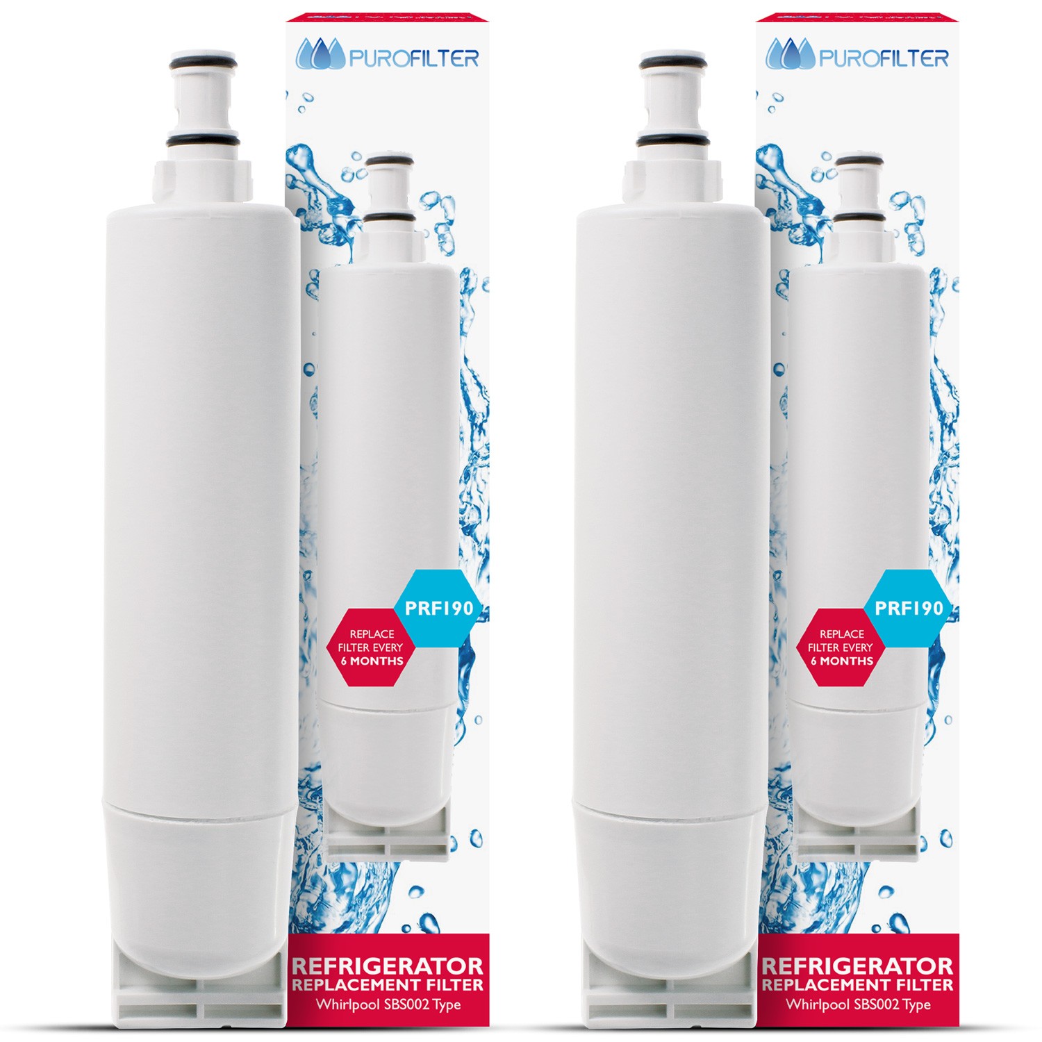 Compatible WF01 Purofilter Water Filter for Whirlpool SBS002 USC009 USK009 X 2