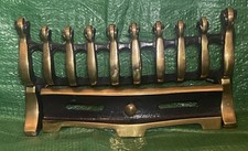 Vintage SOLID BRASS Gas Electrical Fire Fret Brass+Matt Black H19.5cm L37.5 W7