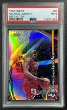 MICHAEL JORDAN PSA 9 1998-99 TOPPS FINEST #81 REFRACTOR MINT SP BULLS