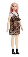 Mattel Barbie Doll - Fashionistas #109 - Animal Print Dress - Curvy Doll Pink Ha