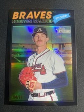Hurston Waldrep 2026 Topps Heritage #145 Chrome Black Refractor /77 Braves