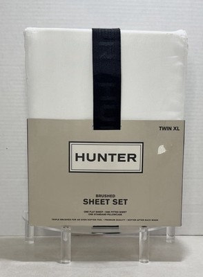 Hunter Brushed XL Twin Sheet Set White 3 Pcs