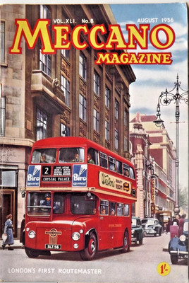 1956 MECCANO MAGAZINE Aug - London's Buses/Empress of Britain/Bristol Avon UB40