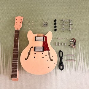 Unfinished 339 Semi-Hollow Jazz Electric Guitar Mahogany Neck body CR part 22F