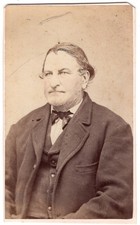 Antique CDV Circa 1870s Bearded Man In Suit Unmarked