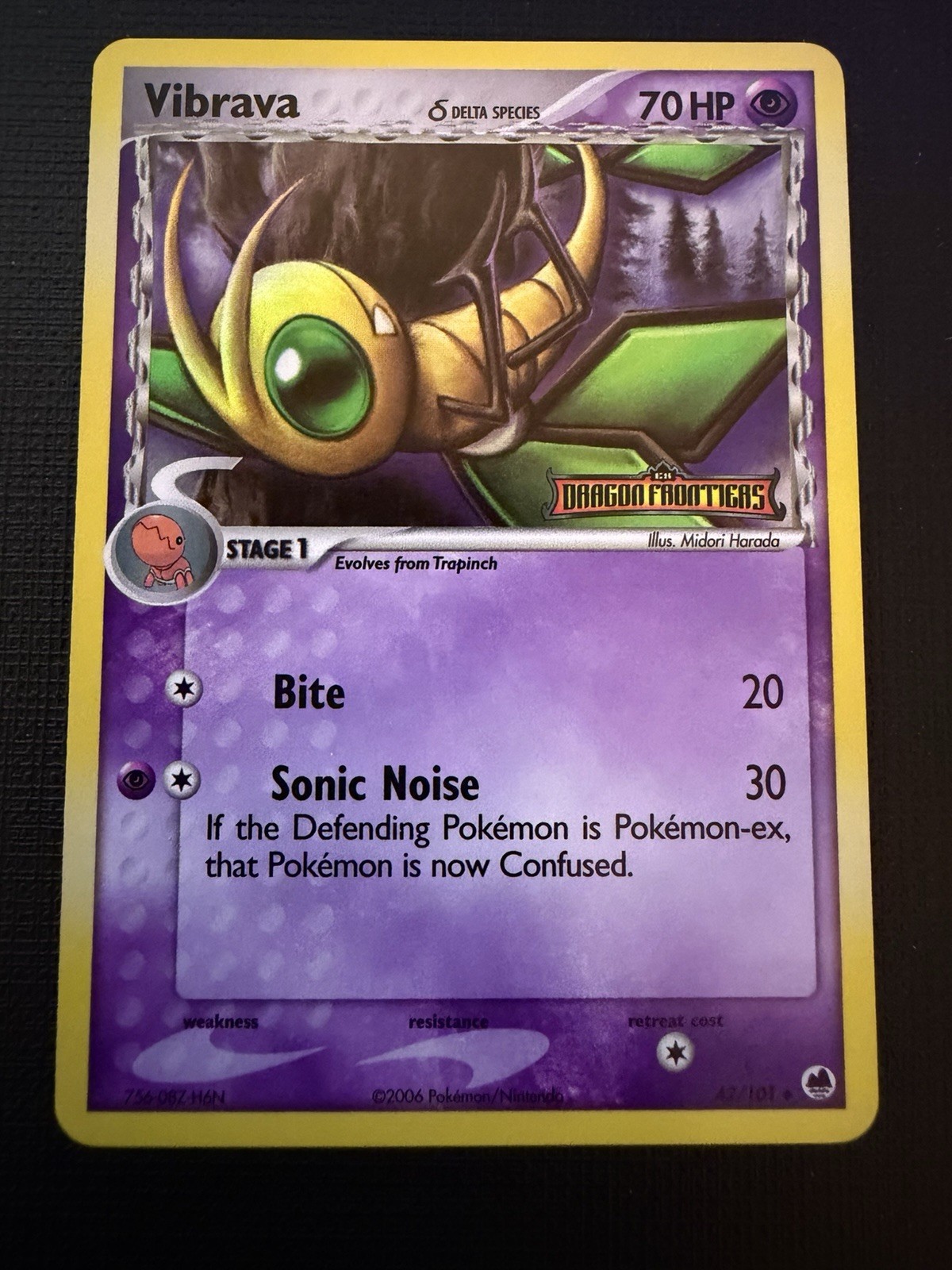 Vibrava (Delta Species) #42/101 - EX Dragon Frontiers Reverse Holo 2006 Pokemon