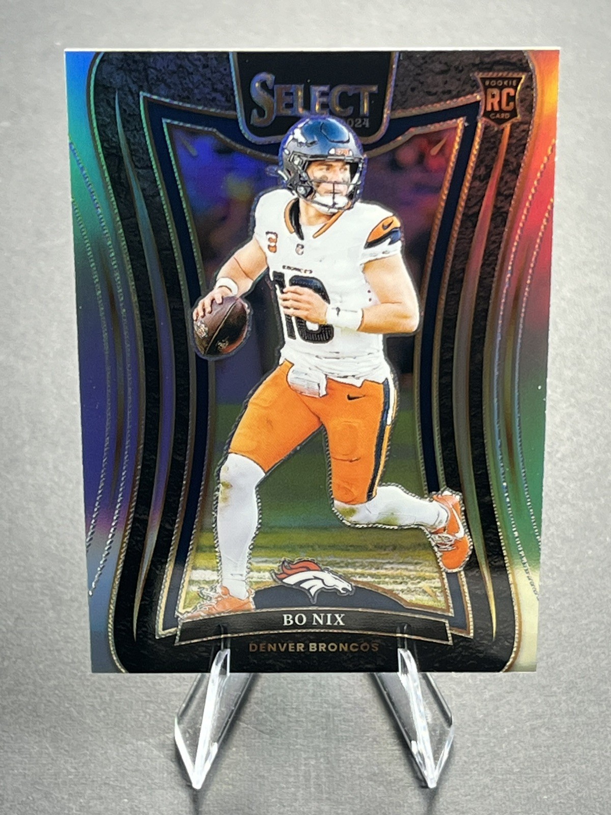 Bo Nix 2024 Panini Select #382  Suite Level Silver Prizm Denver Broncos RC