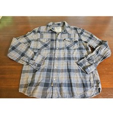 Vintage Levi's Western Pearl Snap Shirt Mens Medium Blue Plaid Long Sleeve