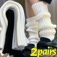 1 Pair Women Long Leg Warmers Knit Over Knee High Winter Socks Thermal For Fall