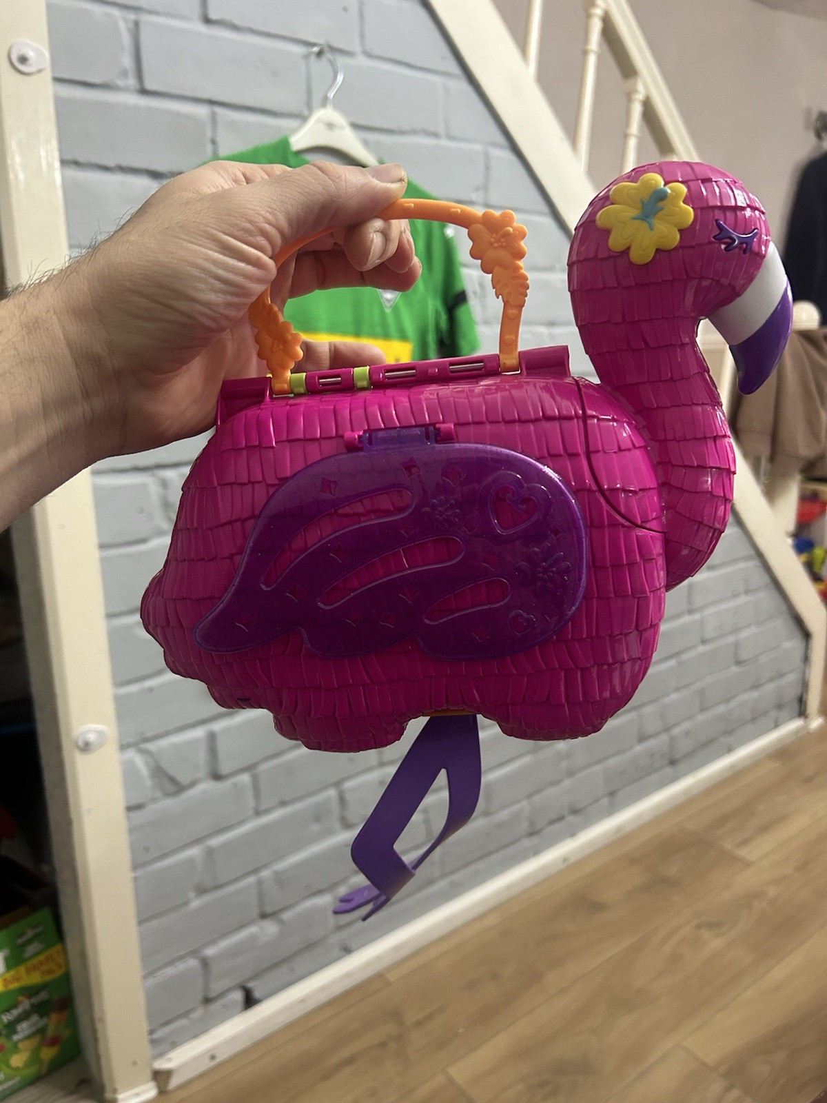 Polly Pocket Flamingo Lg Compact Party Playset Mini Toy Dolls Used