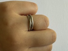 925 Sterling Silver Triple Interlocking Band Ring Size 5.5  