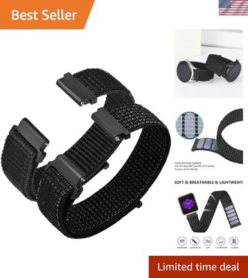 Nylon Sport Loop Watch Bands - Adjustable 16mm to 24mm Straps, Set of 2
