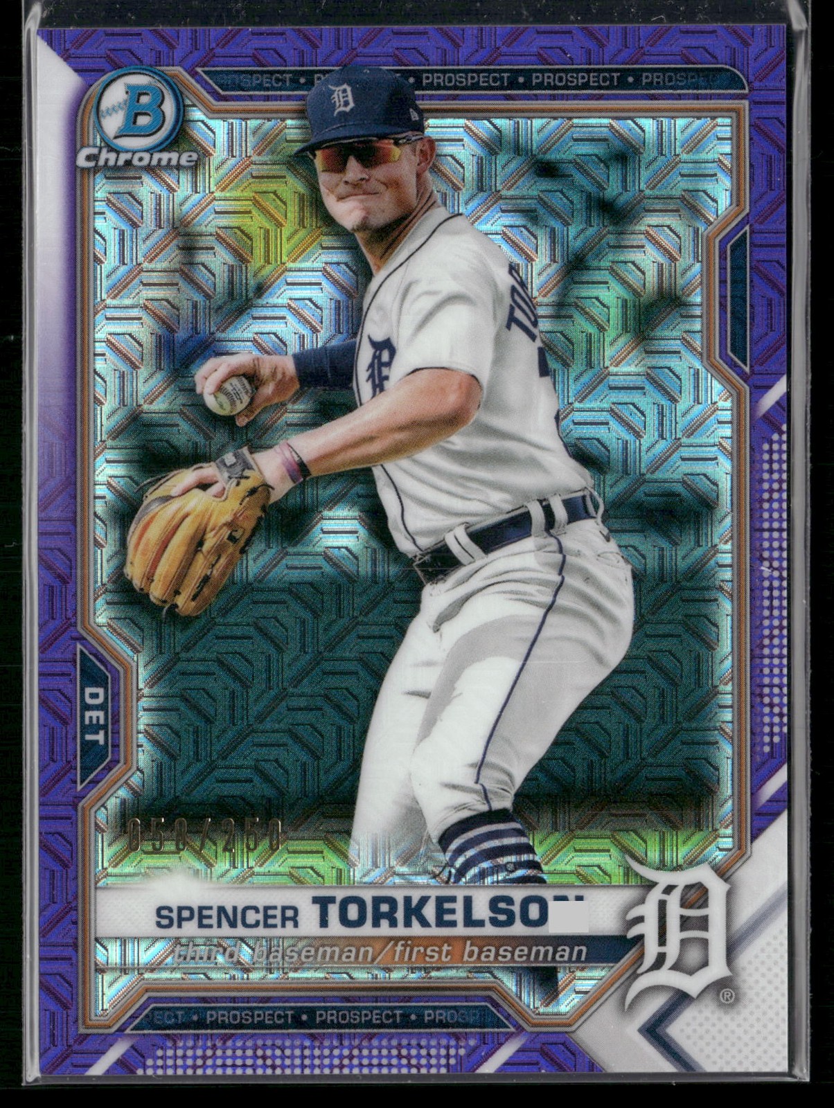 2021 Bowman Chrome #BCP-187 Spencer Torkelson Mojo Refractor Purple #/250