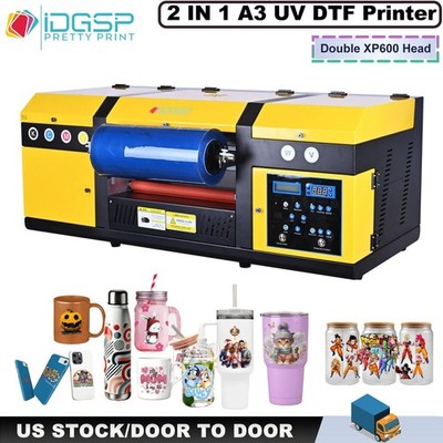 UV DTF A3 Printer Varnish Transfer Sticker Printing AB Film Double XP600 Nozzle