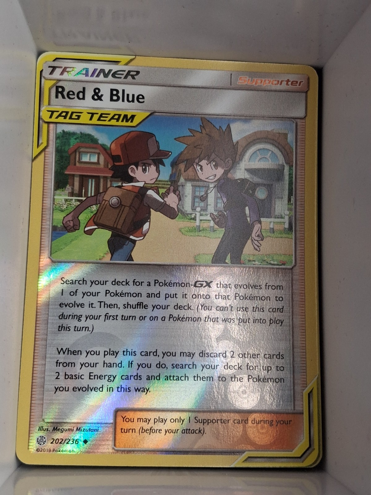 POKEMON RED & BLUE 202/236 REVERSE HOLO COSMIC ECLIPSE TAG TEAM LP-NM