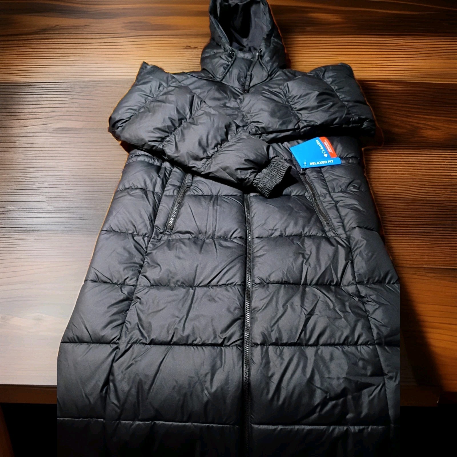 Parka para mujer Pike Lake larga Omni Heat IMPERMEABLE con capucha longitud completa talla XL NEGRA