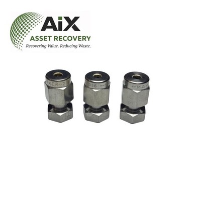 Lot of 3 Parker 2BLEN2-316 A-LOK Tube Caps 1/8  SS Compression Fittings