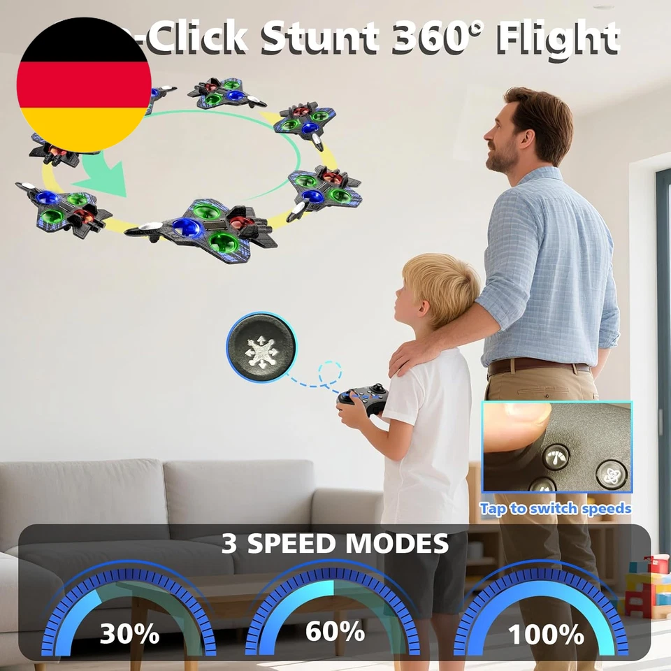 Schaumstoff-Flugzeugdrohne Für Kinder,Ferngesteuerter Quadrocopter Mit Automatis - Bild 4 von 4