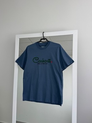 Vintage Carhartt Work in progress T shirt Blue Rare Y2K Stlye Mens sz M
