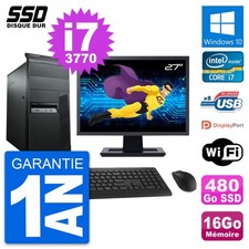 PC Tour Lenovo M92p Ecran 27" Intel i7-3770 RAM 16Go SSD 480Go Windows 10 Wifi